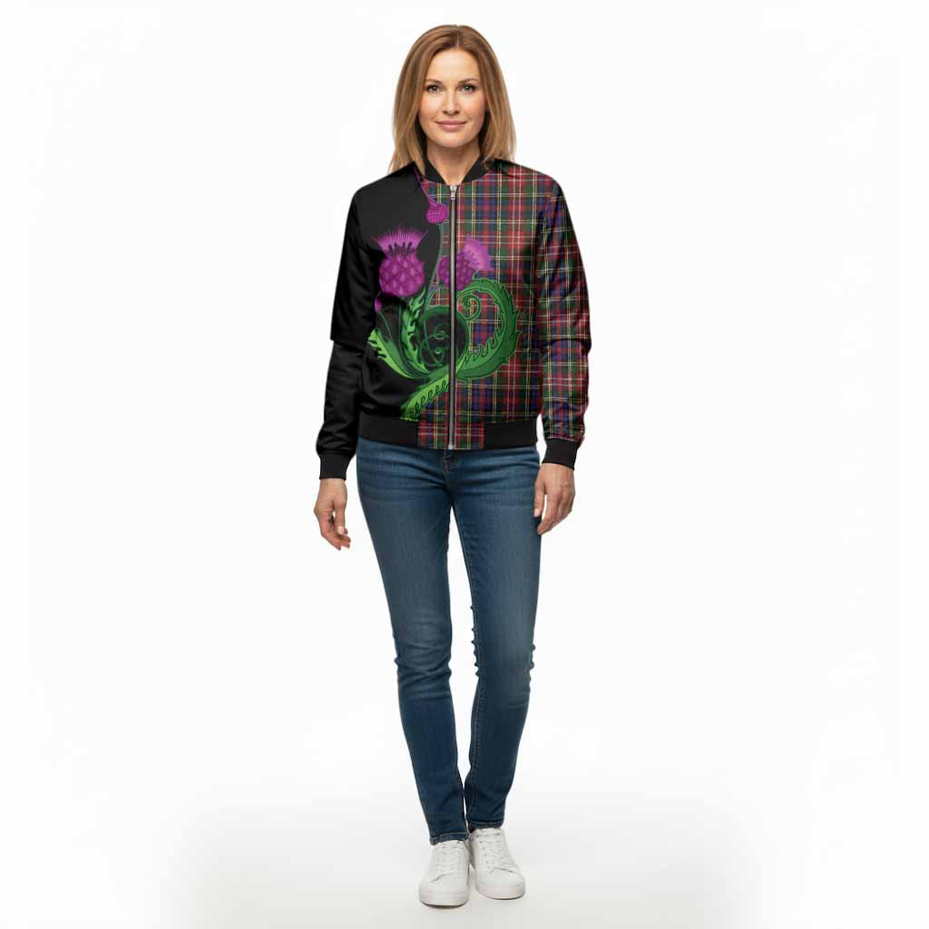 Christie Tartan Bomber Jacket Traditional Scottish Thistle
