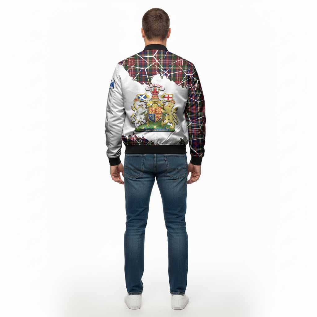 Christie Tartan Bomber Jacket with Family Crest and Lion Rampant Grunge Style
