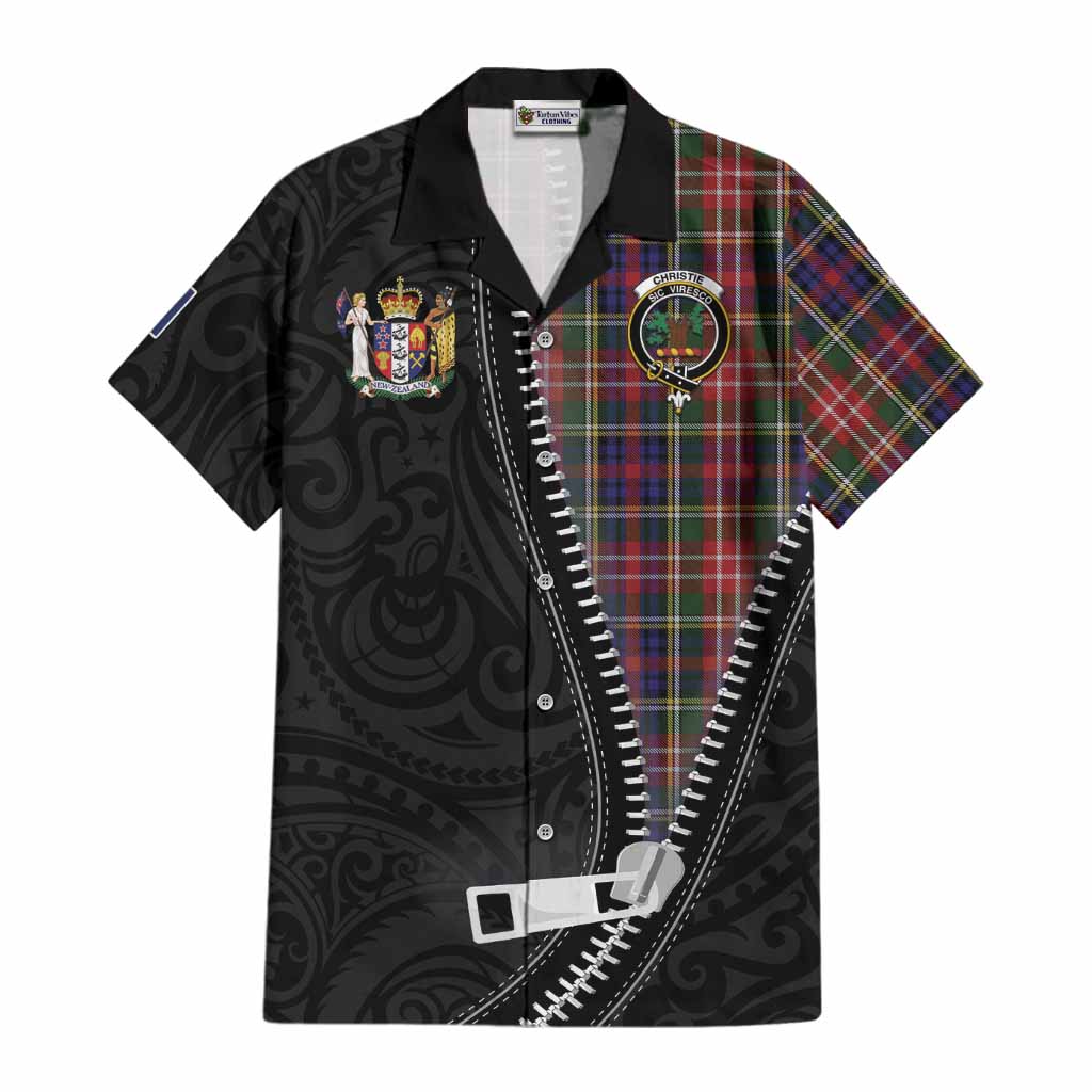 Christie Tartan Cotton Hawaiian Shirt New Zealand Pattern Unique Zipper Stylized