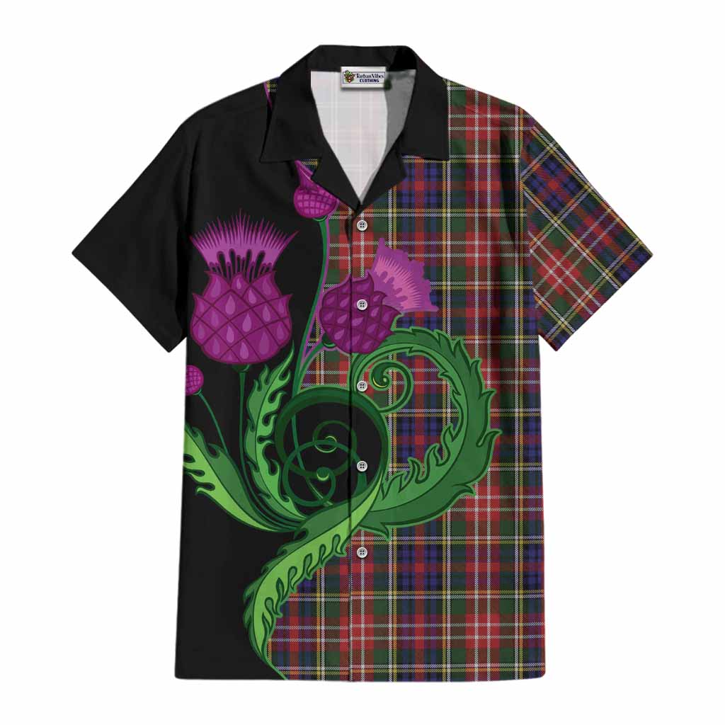 Christie Tartan Cotton Hawaiian Shirt Traditional Scottish Thistle