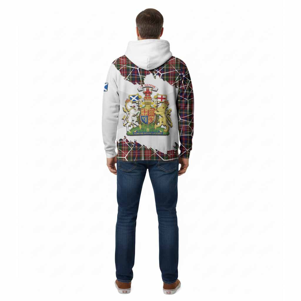 Christie Tartan Cotton Hoodie with Family Crest and Lion Rampant Grunge Style
