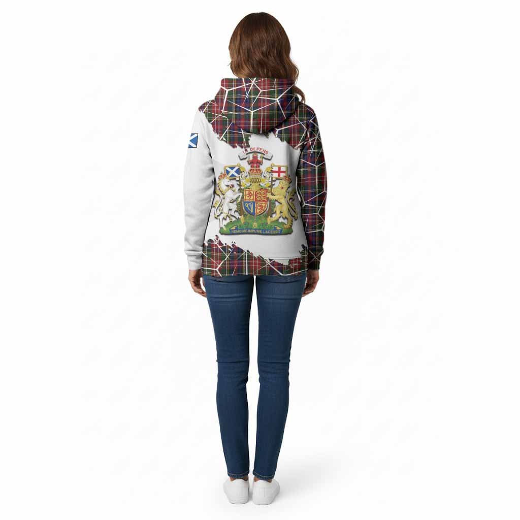 Christie Tartan Cotton Hoodie with Family Crest and Lion Rampant Grunge Style