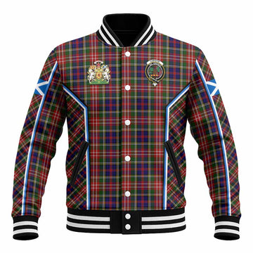 Christie Tartan Crest Baseball Jacket Scotland Coat of Arm Flag Style