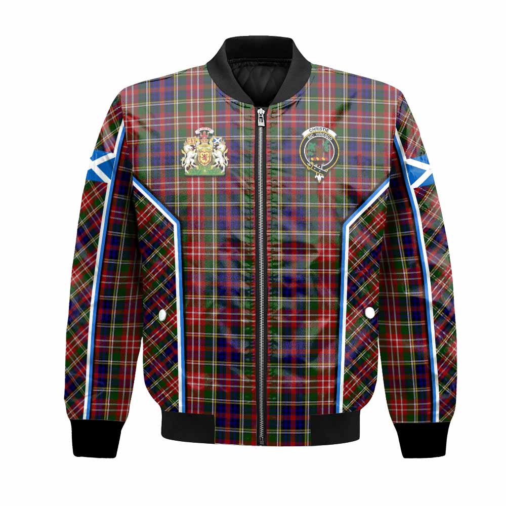 Christie Tartan Crest Bomber Jacket Scotland Coat of Arm Flag Style - Tartan Vibes Clothing