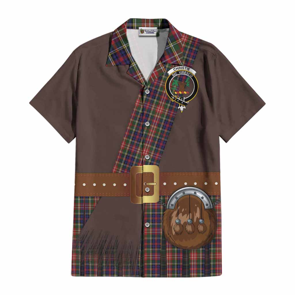 Christie Tartan Crest Cotton Hawaiian Shirt Kilt Costume Style