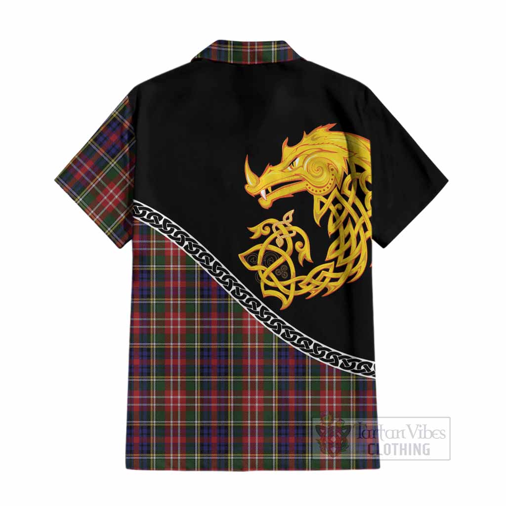 Christie Tartan Crest Cotton Hawaiian Shirt Legendary Dragon Knot Half Style