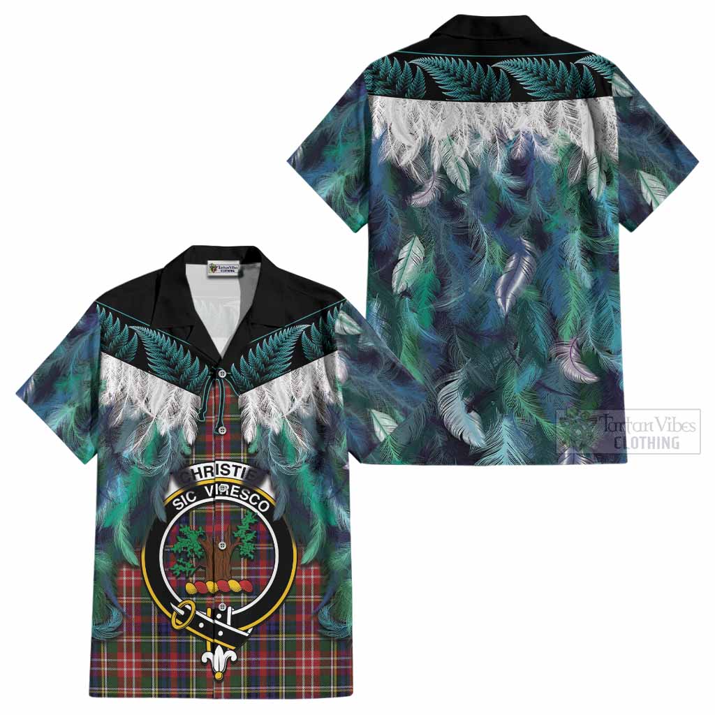 Christie Tartan Crest Cotton Hawaiian Shirt New Zealand Maori Korowai Cloak