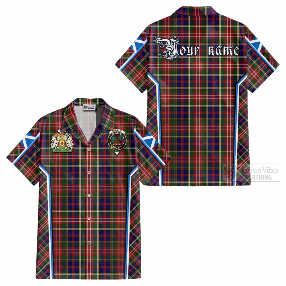 Christie Tartan Crest Cotton Hawaiian Shirt Scotland Coat of Arm Flag Style - Tartan Vibes Clothing