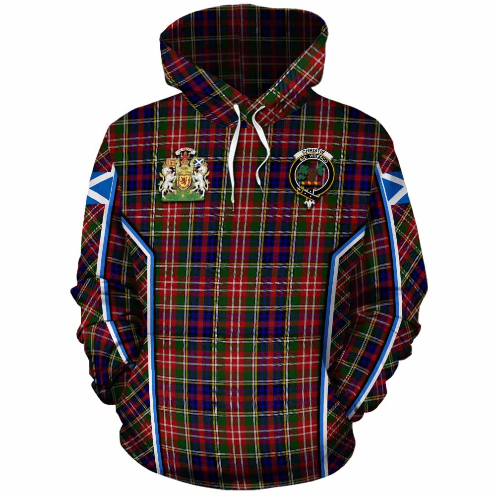 Christie Tartan Crest Cotton Hoodie Scotland Coat of Arm Flag Style - Tartan Vibes Clothing