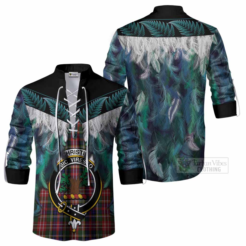 Christie Tartan Crest Ghillie Shirt New Zealand Maori Korowai Cloak