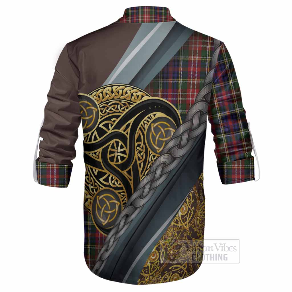 Christie Tartan Crest Ghillie Shirt Scottish Triskele Celtic