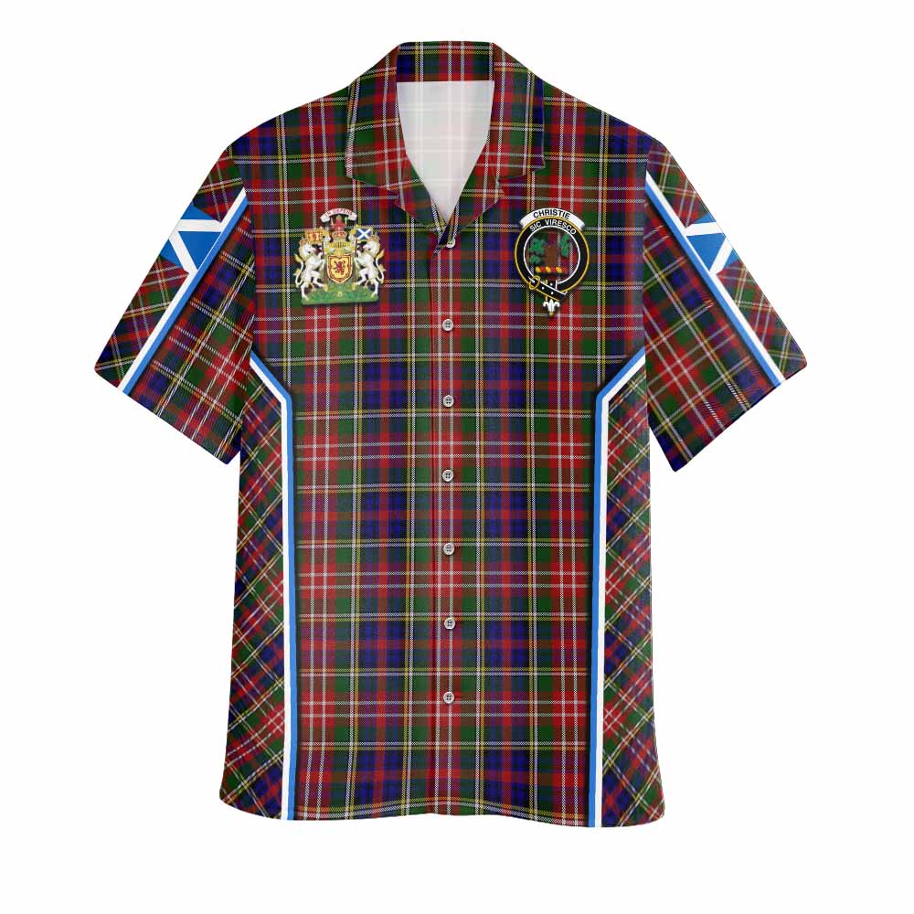 Christie Tartan Crest Hawaiian Shirt Scotland Coat of Arm Flag Style - Tartan Vibes Clothing