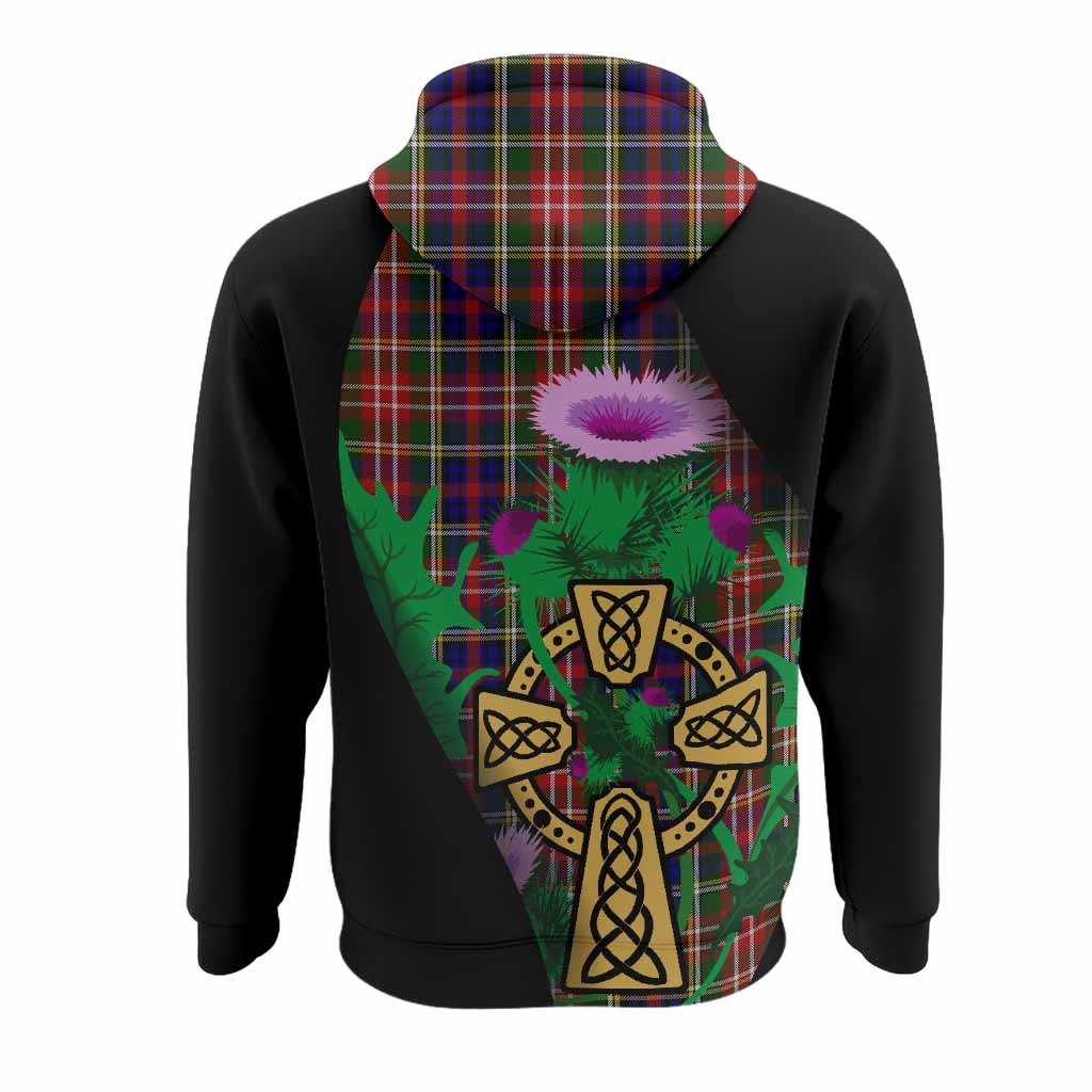 Christie Tartan Crest Hoodie Celtic Cross Thistle Flowers