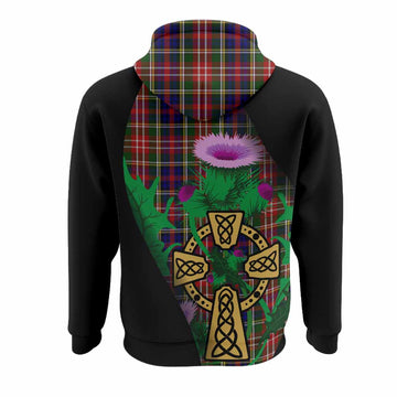 Christie Tartan Crest Hoodie Celtic Cross Thistle Flowers