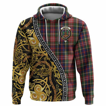 Christie Tartan Crest Hoodie Celtic Knot and Triple Trickle Spiral Symbols