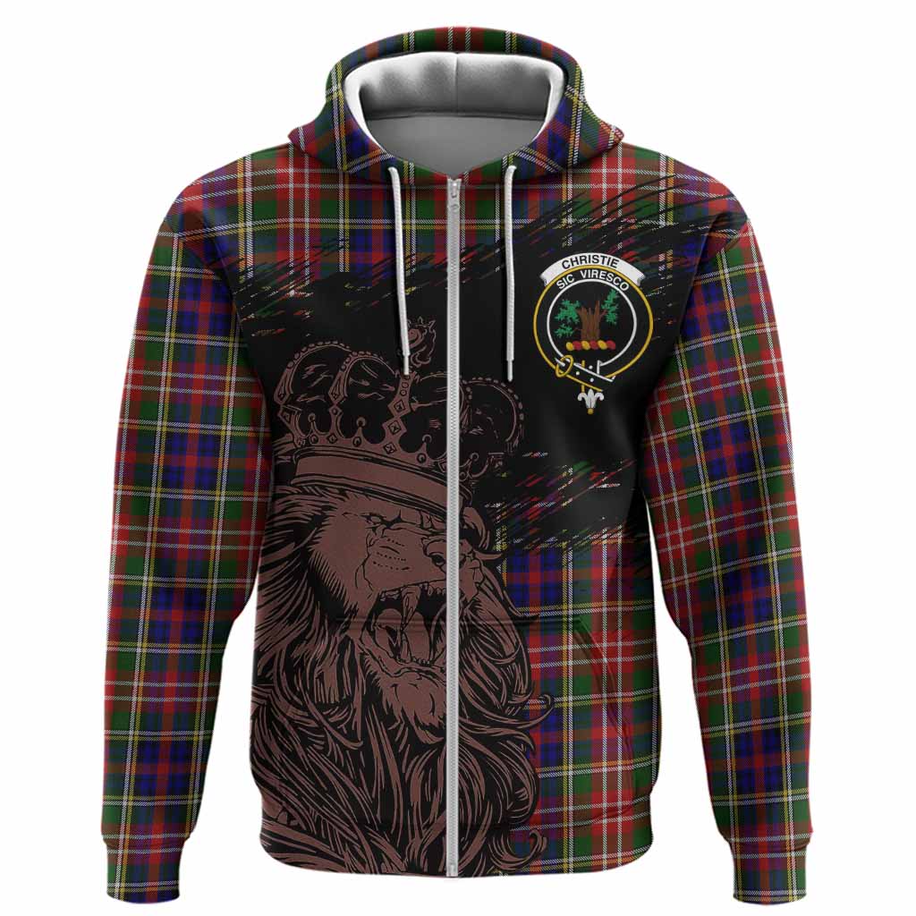 Christie Tartan Crest Hoodie Crowned Lion Heritage Style
