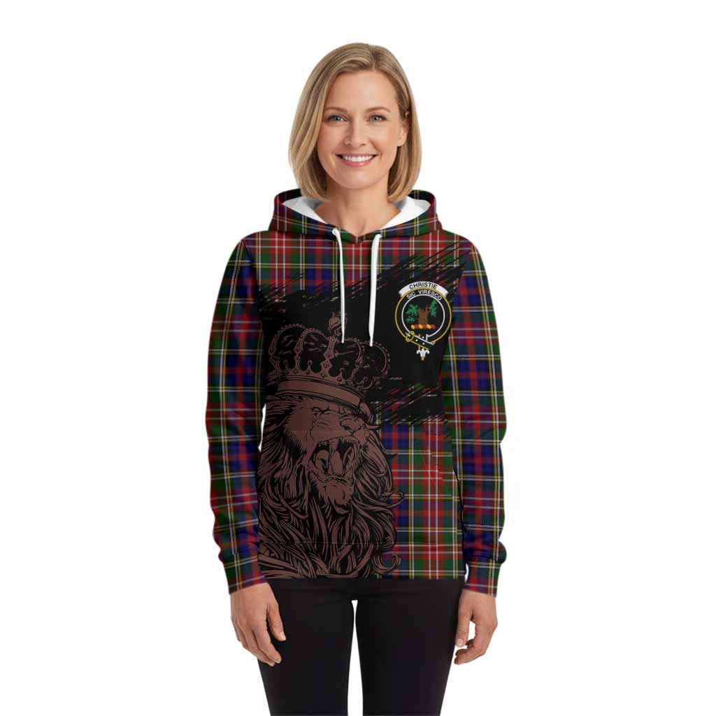 Christie Tartan Crest Hoodie Crowned Lion Heritage Style