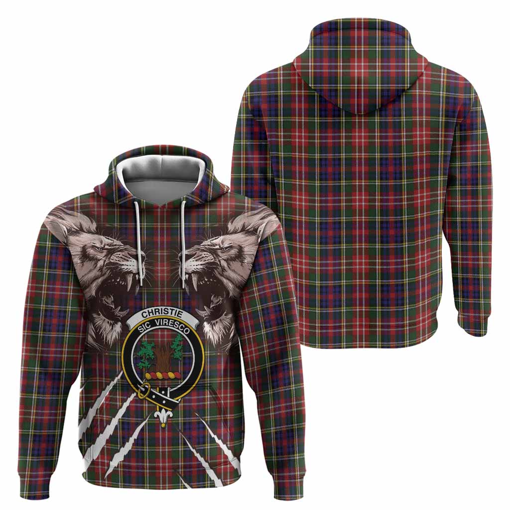 Christie Tartan Crest Hoodie Ferocious Lion Style