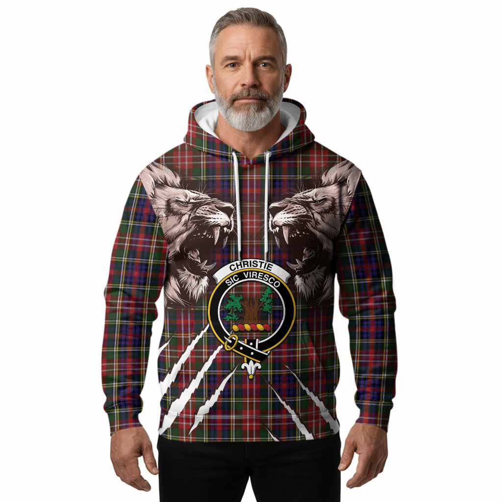 Christie Tartan Crest Hoodie Ferocious Lion Style