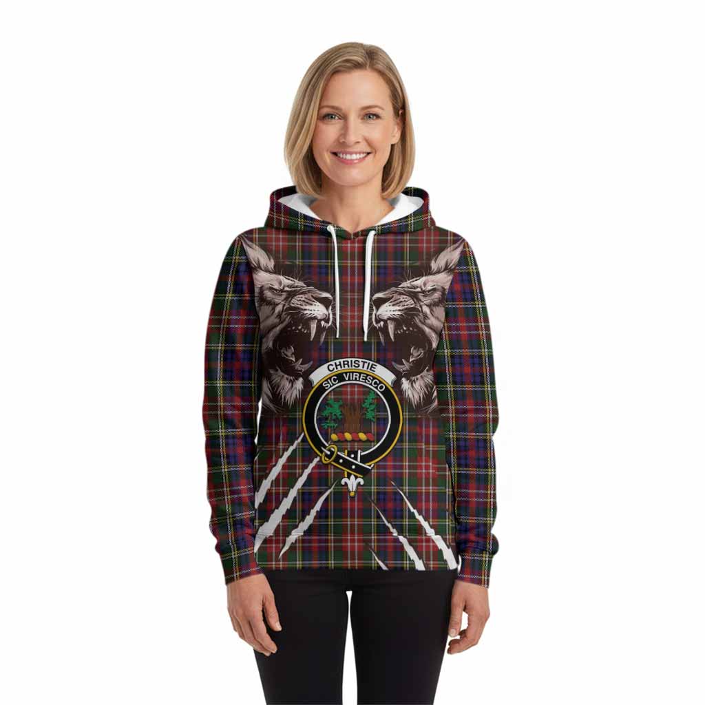 Christie Tartan Crest Hoodie Ferocious Lion Style