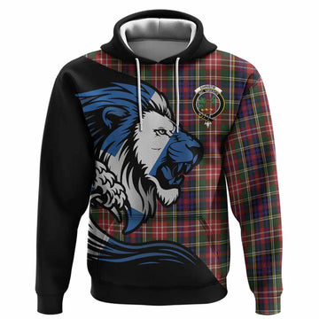 Christie Tartan Crest Hoodie Scottish Golden Lions Wave Flow