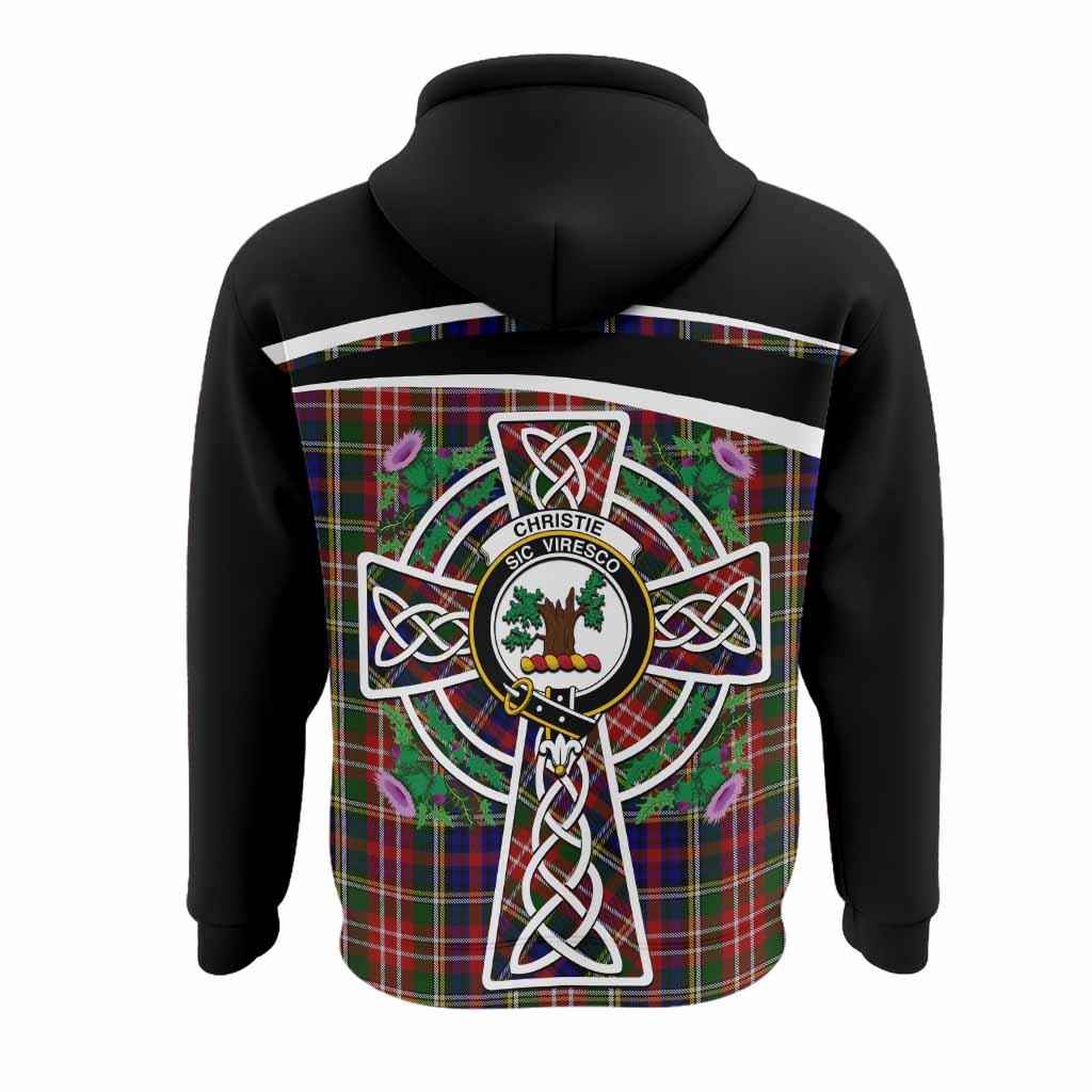 Christie Tartan Crest Hoodie Scottish Thistle Celtic Cross Alba Gu Brath