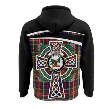 Christie Tartan Crest Hoodie Scottish Thistle Celtic Cross Alba Gu Brath