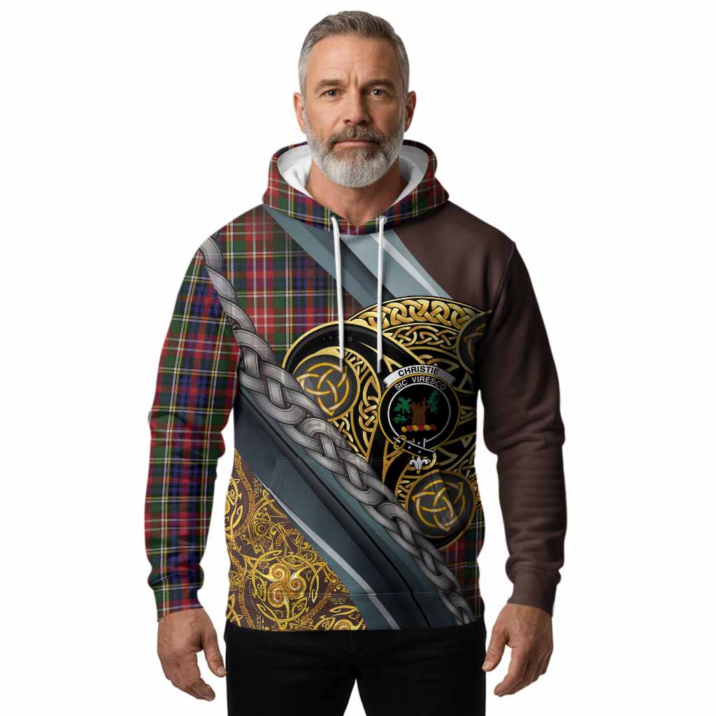 Christie Tartan Crest Hoodie Scottish Triskele Celtic