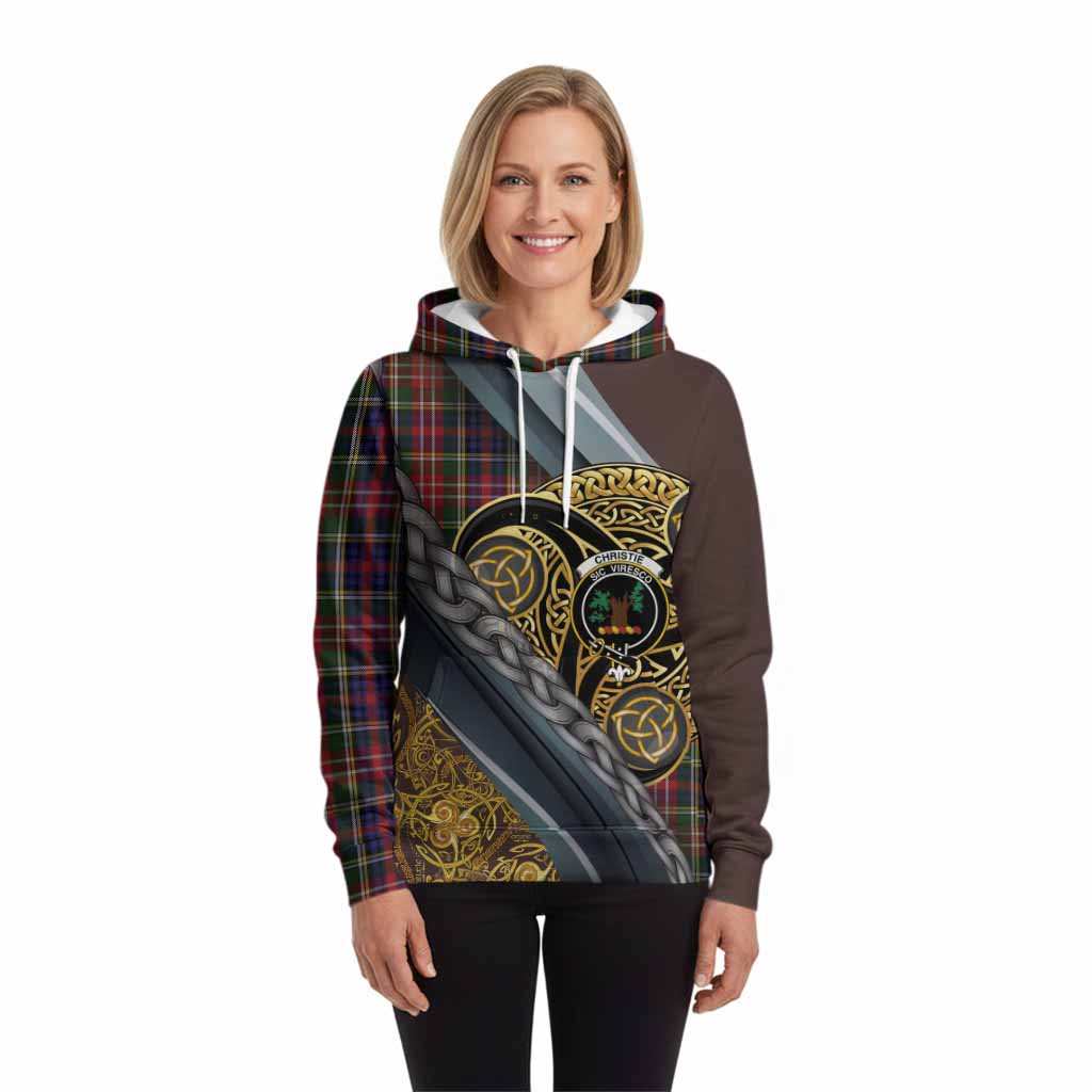 Christie Tartan Crest Hoodie Scottish Triskele Celtic