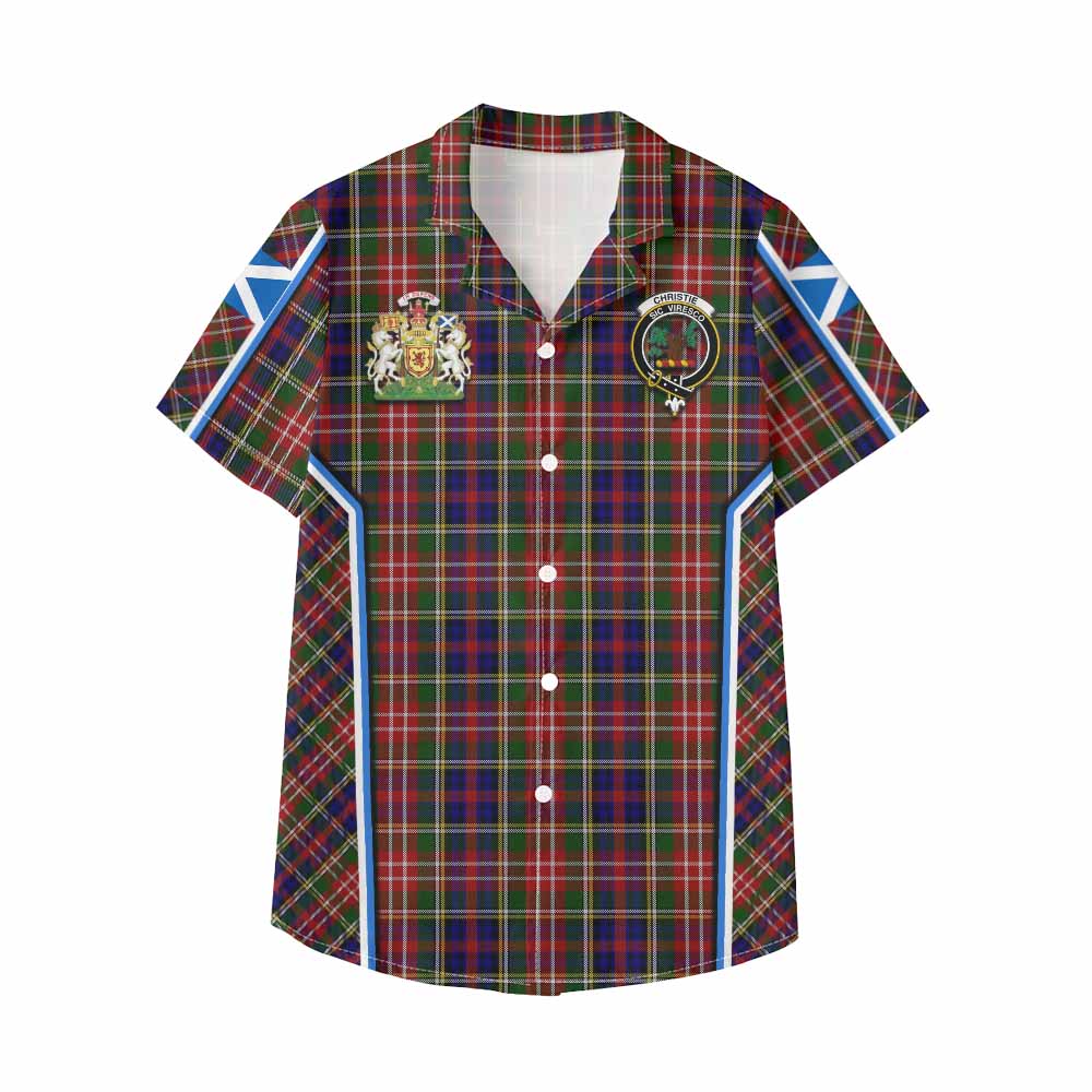 Christie Tartan Crest Kid Hawaiian Shirt Scotland Coat of Arm Flag Style - Tartan Vibes Clothing