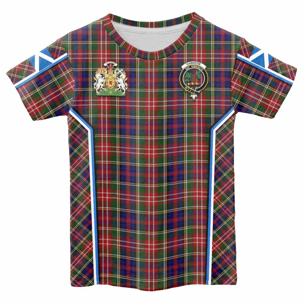 Christie Tartan Crest Kid T-shirt Scotland Coat of Arm Flag Style - Tartan Vibes Clothing