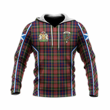Christie Tartan Crest Knitted Hoodie Scotland Coat of Arm Flag Style