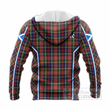 Christie Tartan Crest Knitted Hoodie Scotland Coat of Arm Flag Style