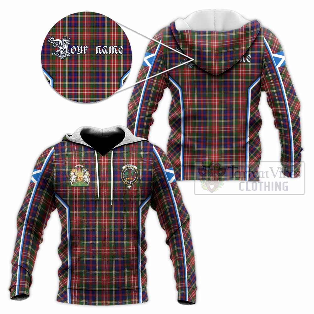 Christie Tartan Crest Knitted Hoodie Scotland Coat of Arm Flag Style - Tartan Vibes Clothing