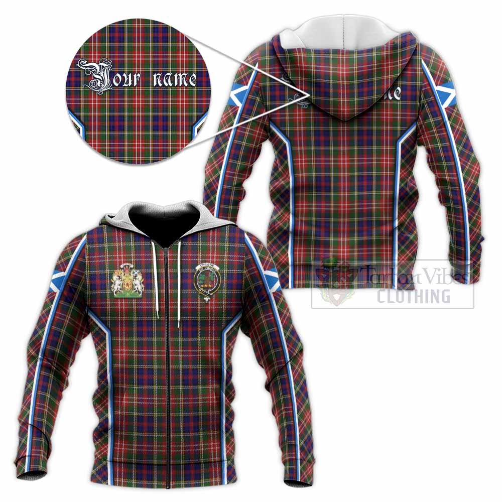 Christie Tartan Crest Knitted Hoodie Scotland Coat of Arm Flag Style - Tartan Vibes Clothing