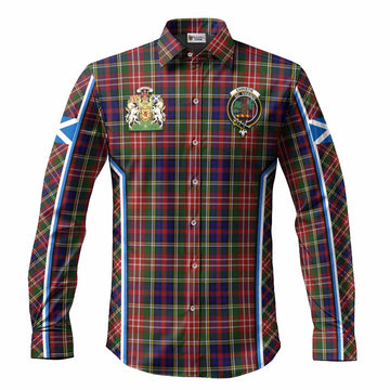 Christie Tartan Crest Long Sleeve Button Shirts Scotland Coat of Arm Flag Style