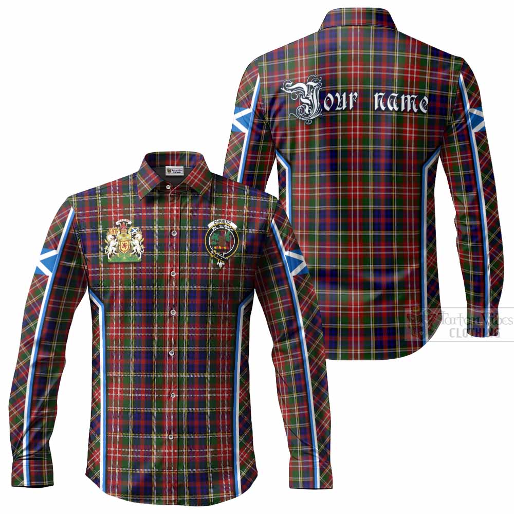 Christie Tartan Crest Long Sleeve Button Shirts Scotland Coat of Arm Flag Style - Tartan Vibes Clothing