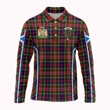 Christie Tartan Crest Long Sleeve Polo Shirt Scotland Coat of Arm Flag Style - Tartan Vibes Clothing