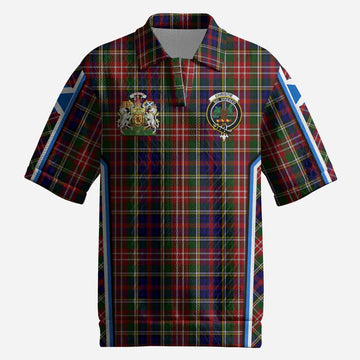 Christie Tartan Crest Men’s Polo Sweater Top Scotland Coat of Arm Flag Style