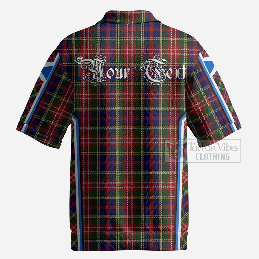 Christie Tartan Crest Men’s Polo Sweater Top Scotland Coat of Arm Flag Style