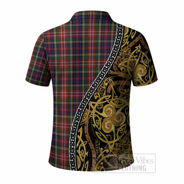 Christie Tartan Crest Polo Shirt Celtic Knot and Triple Trickle Spiral Symbols