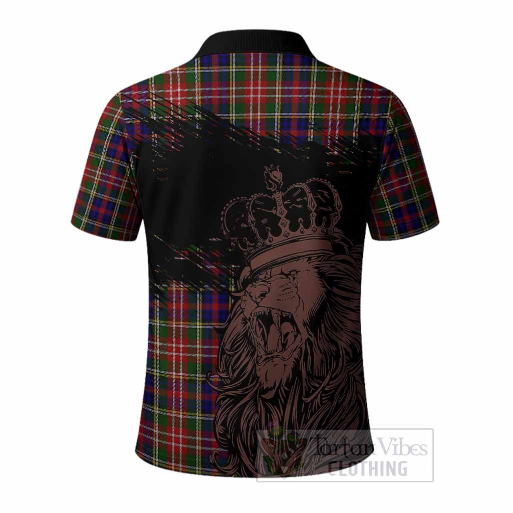 Christie Tartan Crest Polo Shirt Crowned Lion Heritage Style