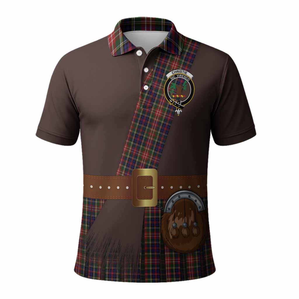 Christie Tartan Crest Polo Shirt Kilt Costume Style