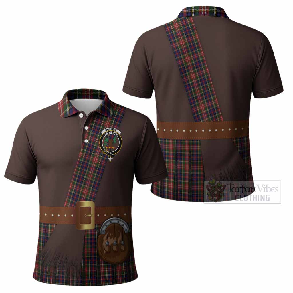 Christie Tartan Crest Polo Shirt Kilt Costume Style