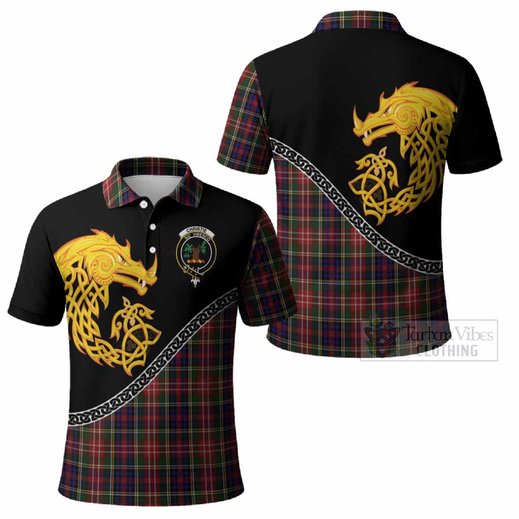 Christie Tartan Crest Polo Shirt Legendary Dragon Knot Half Style