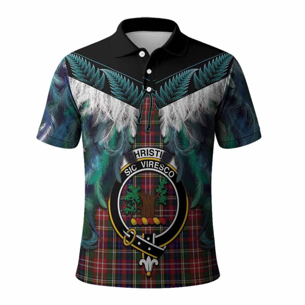 Christie Tartan Crest Polo Shirt New Zealand Maori Korowai Cloak