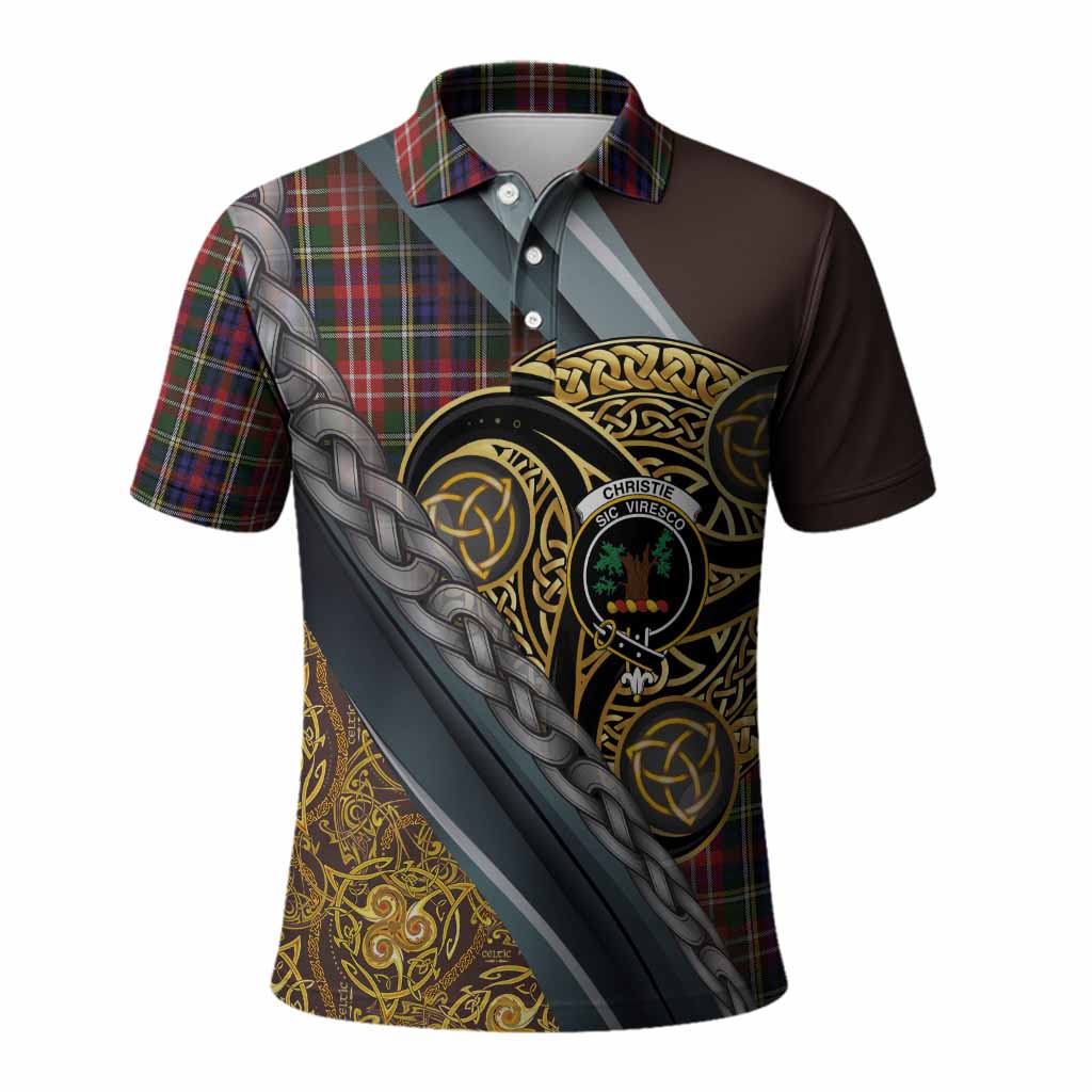 Christie Tartan Crest Polo Shirt Scottish Triskele Celtic