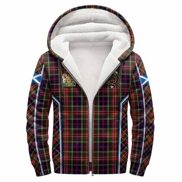 Christie Tartan Crest Sherpa Hoodie Scotland Coat of Arm Flag Style