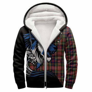 Christie Tartan Crest Sherpa Hoodie Scottish Golden Lions Wave Flow