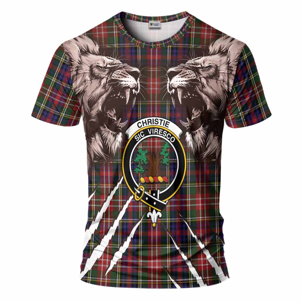Christie Tartan Crest T-Shirt Ferocious Lion Style